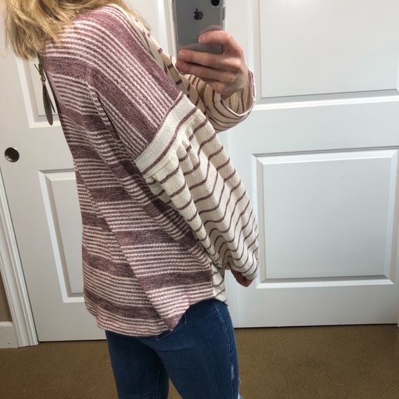 MAROON STRIPED TOP - Picture 8 of 8